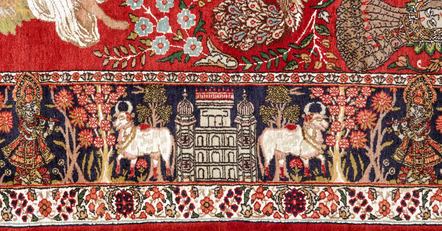 A Lahore Pictorial Wool Rug