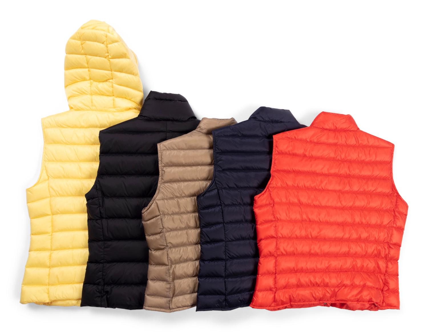 Five Moncler Down Feather Puff Vests