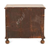 A Miniature Burl Walnut William and Mary Chest