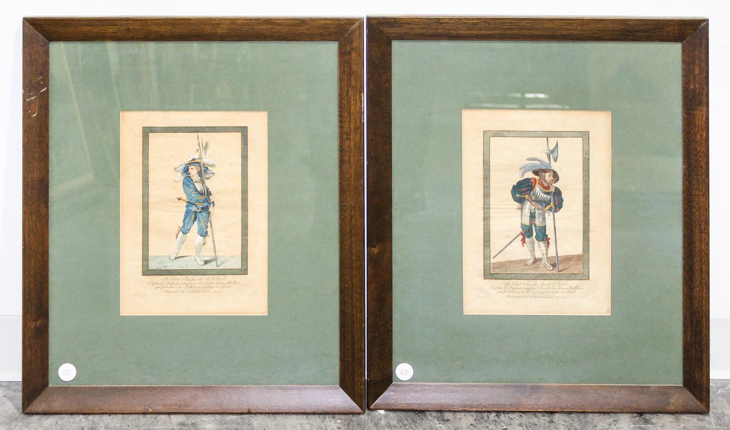 A Pair of Handcolored Engravings. 8 1/2 x 6 inches.