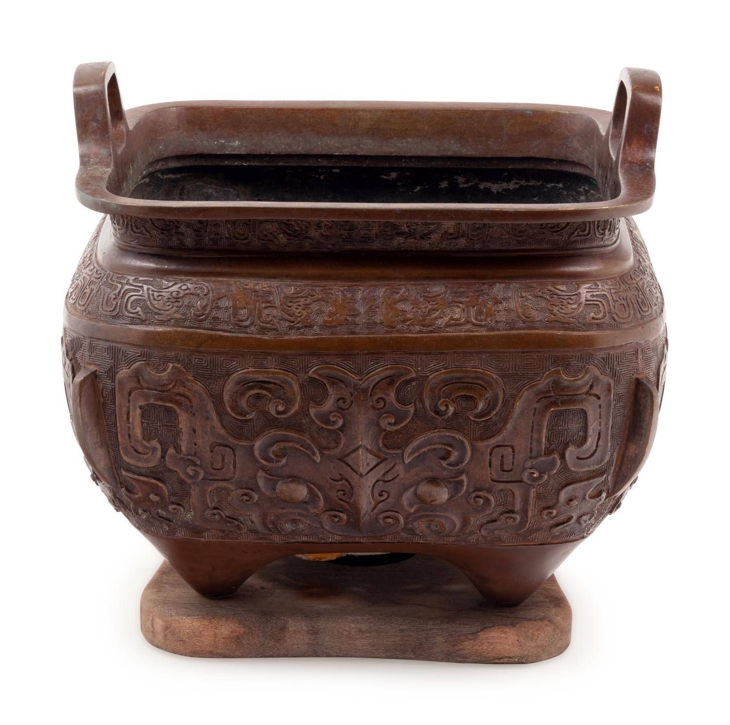 A Large Bronze Incense Burner