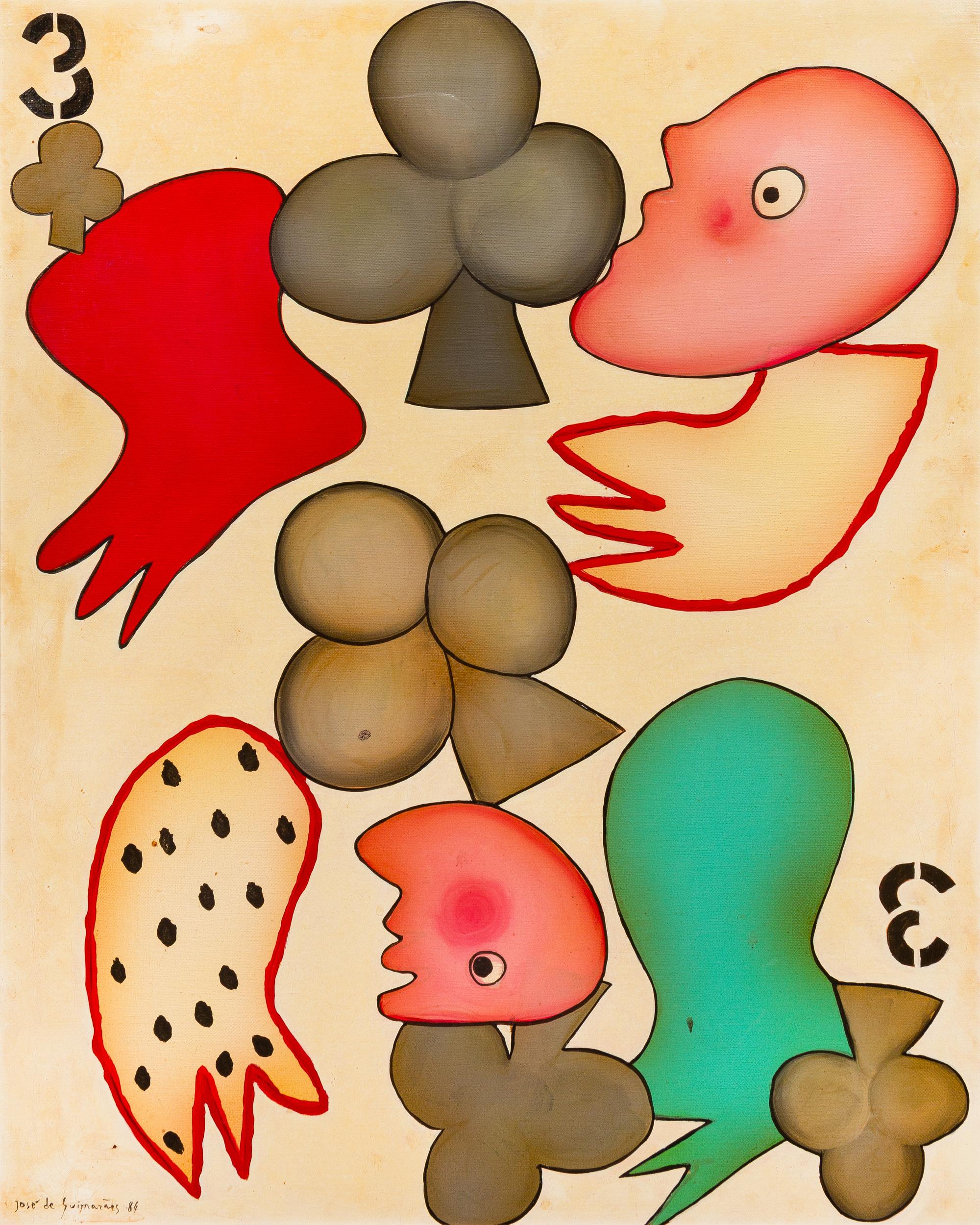 Jose de Guimares, (Portuguese, b. 1939), Three of Clubs, 1984