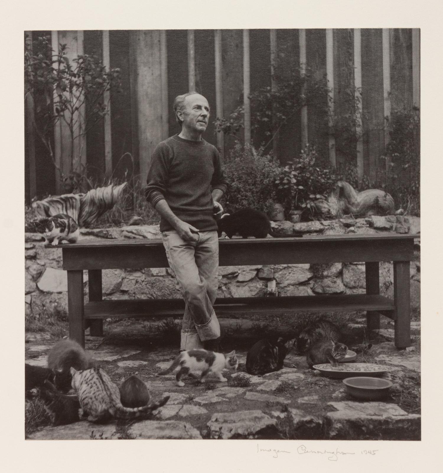 Edward Weston, Photographer, with His Cats