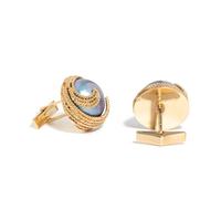 YELLOW GOLD AND CULTURED MABE PEARL CUFFLINKS