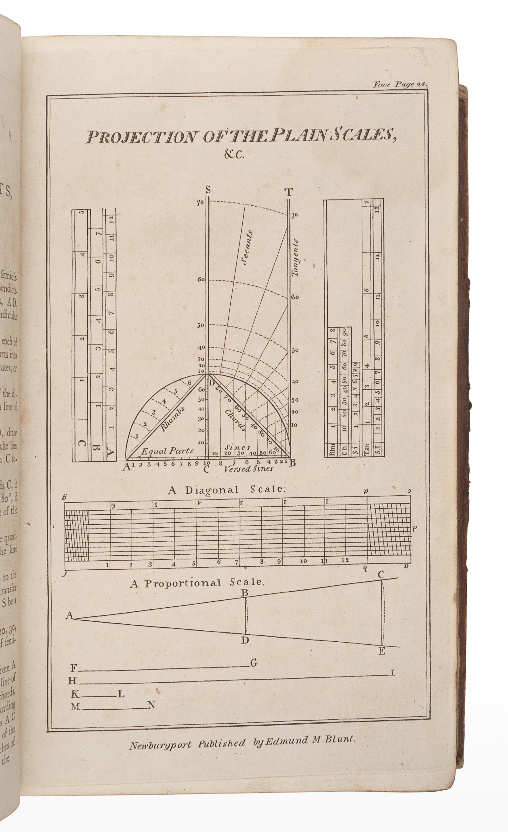 MOORE, John Hamilton (1738-1807). The New Practical Navigator; being an Epitome of Navigation … Revised and Corrected by a Skilful Mathematician and Navigator [Nathaniel Bowditch]. Newburyport: Edmund M. Blunt, 1799.