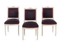A Set of Three Louis XVI Painted Side Chairs