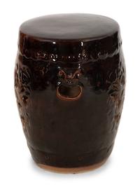 A Chinese Brown Glazed Ceramic Garden Seat — 20th Century