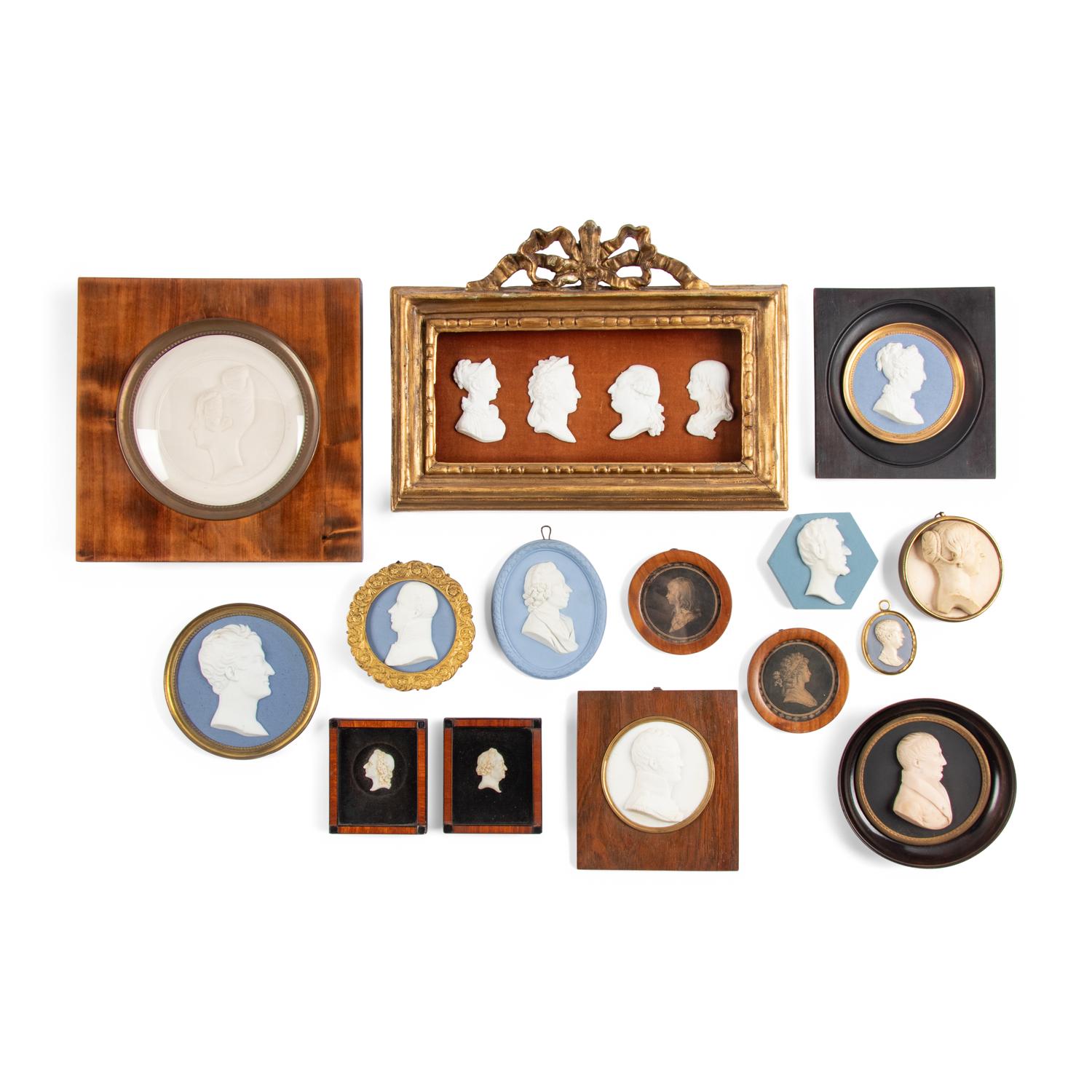 A Group of Fifteen French and English Profile Plaques