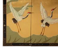 A Japanese Four-Panel Laquered Wall Screen