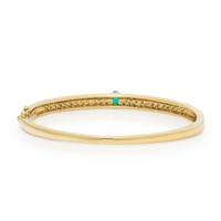 Damiani, Synthetic Emerald, Diamond, and Yellow Gold Bangle Bracelet