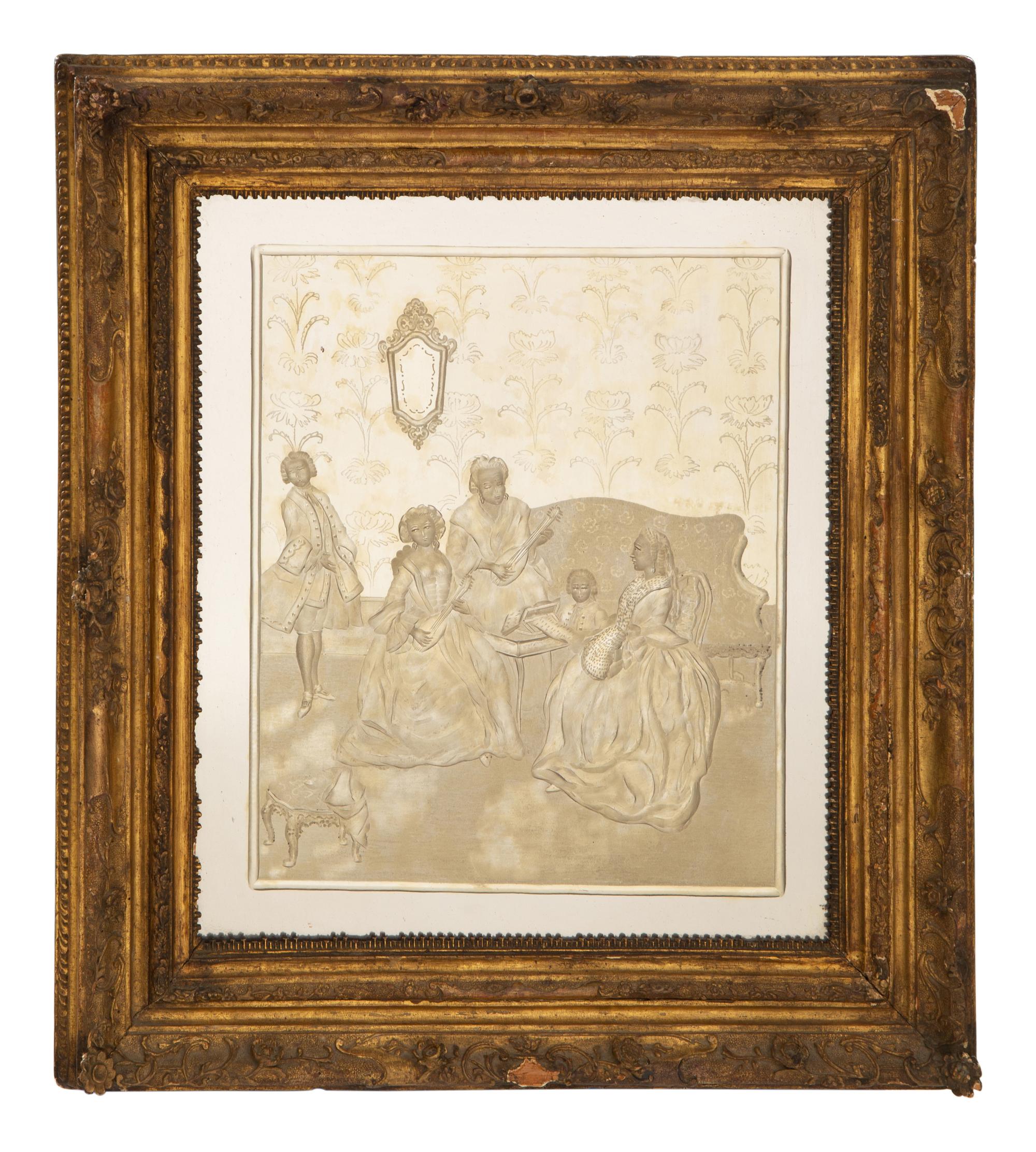 A Pair of Venetian Etched Glass Mirrors