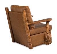 Four Leather and Burlwood Adirondack Chairs