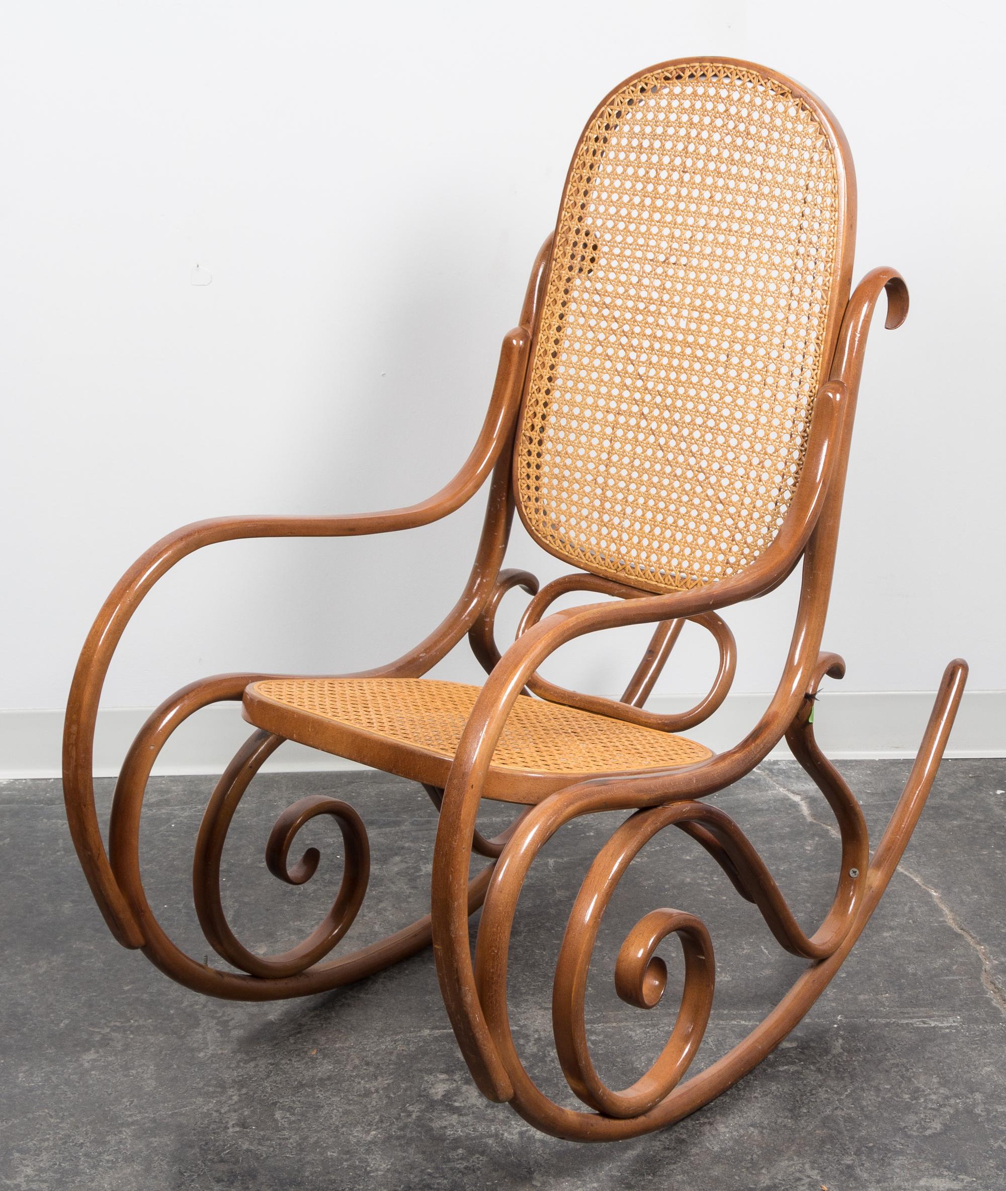 A Thonet Style Bentwood Rocking Chair Height 40 3/4 inches.