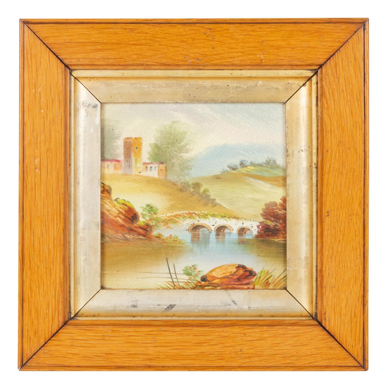Two Continental Painted Porcelain Tiles