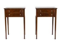 A Pair of George III Style Mahogany Side Tables with String Inlay — 19TH CENTURY