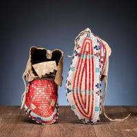 Sioux Fully Quilled and Beaded Moccasins