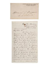 DAVIS, Jefferson (1808-1889). Autograph letter signed ("Jeffn. Davis") as Confederate States President, to Gen. Louis T. Wigfall. "Executive Mansion," Richmond, VA, 11 October 1862.