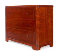 A Pair of Continental Thuya or Yew Wood Chests of Drawers