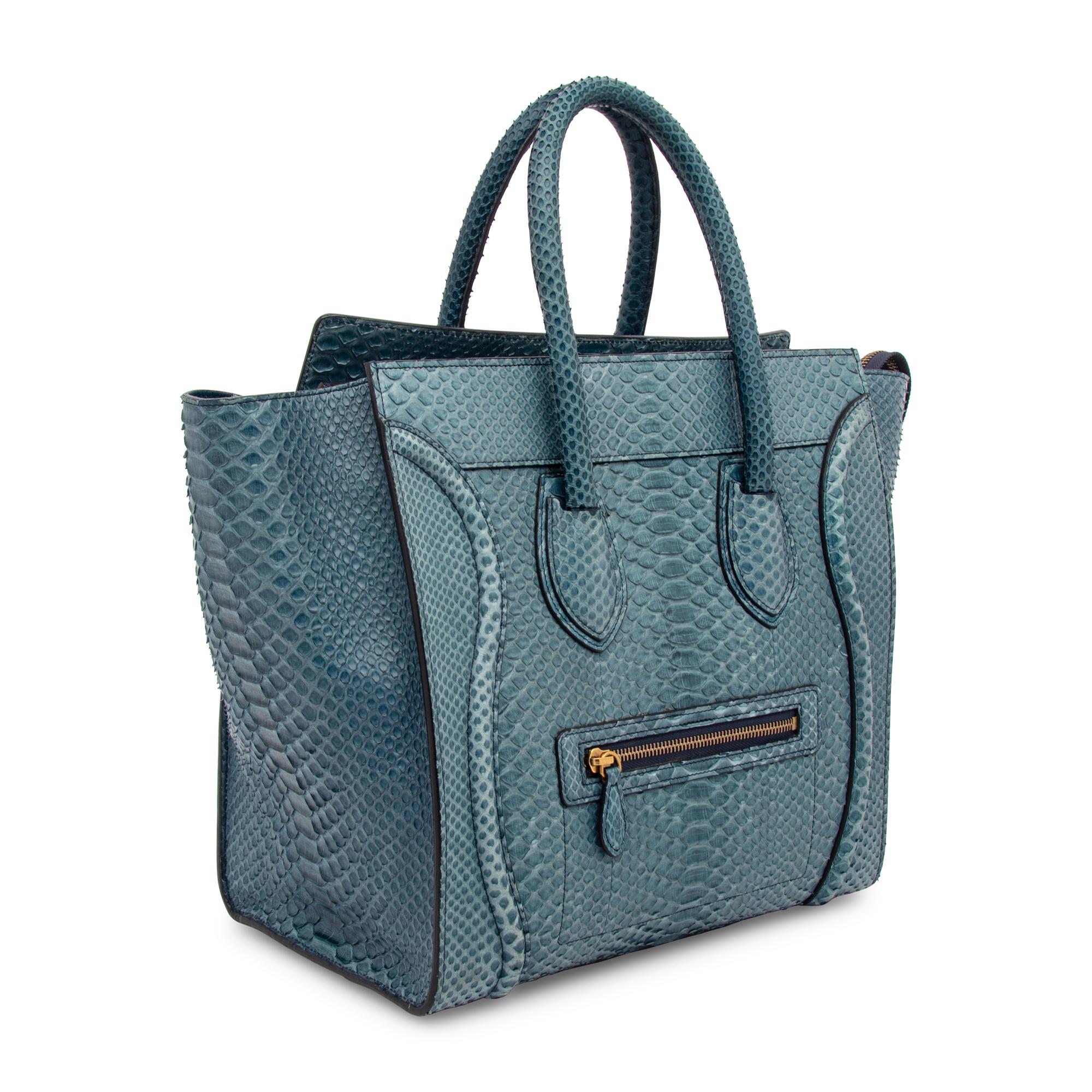 CELINE, BLUE PYTHON LUGGAGE BAG