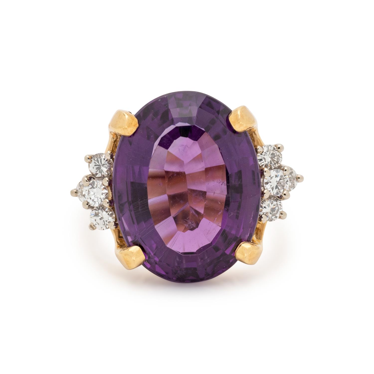 AMETHYST AND DIAMOND RING