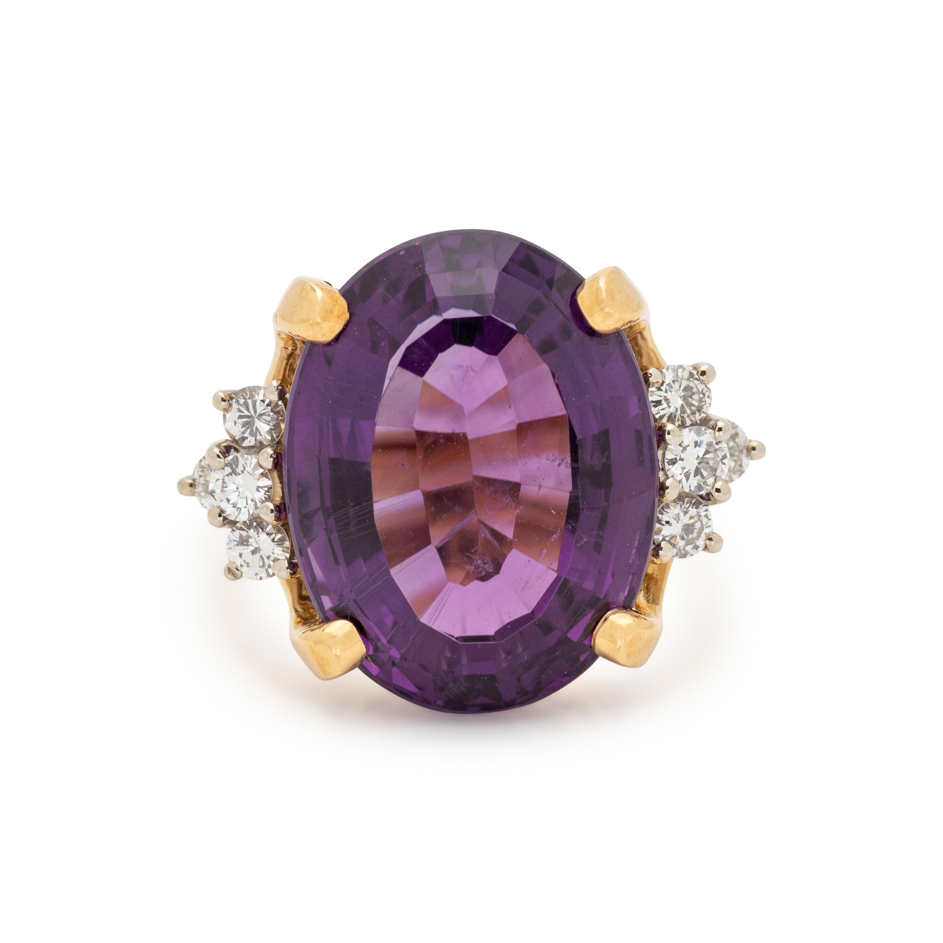 AMETHYST AND DIAMOND RING