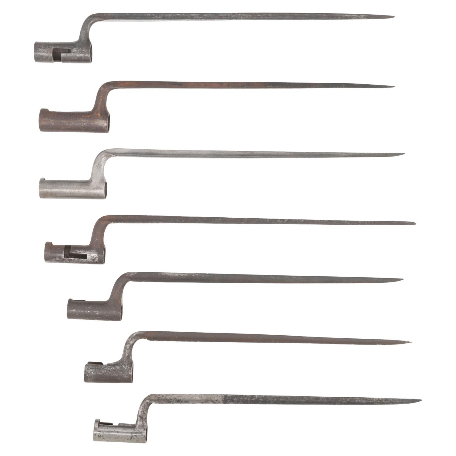 Group of 7 US Federal Era through Pre-1816 US Socket Bayonets