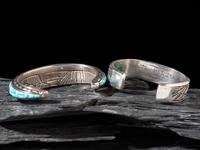 Navajo and Zuni Silver and Inlay Cuff Bracelets