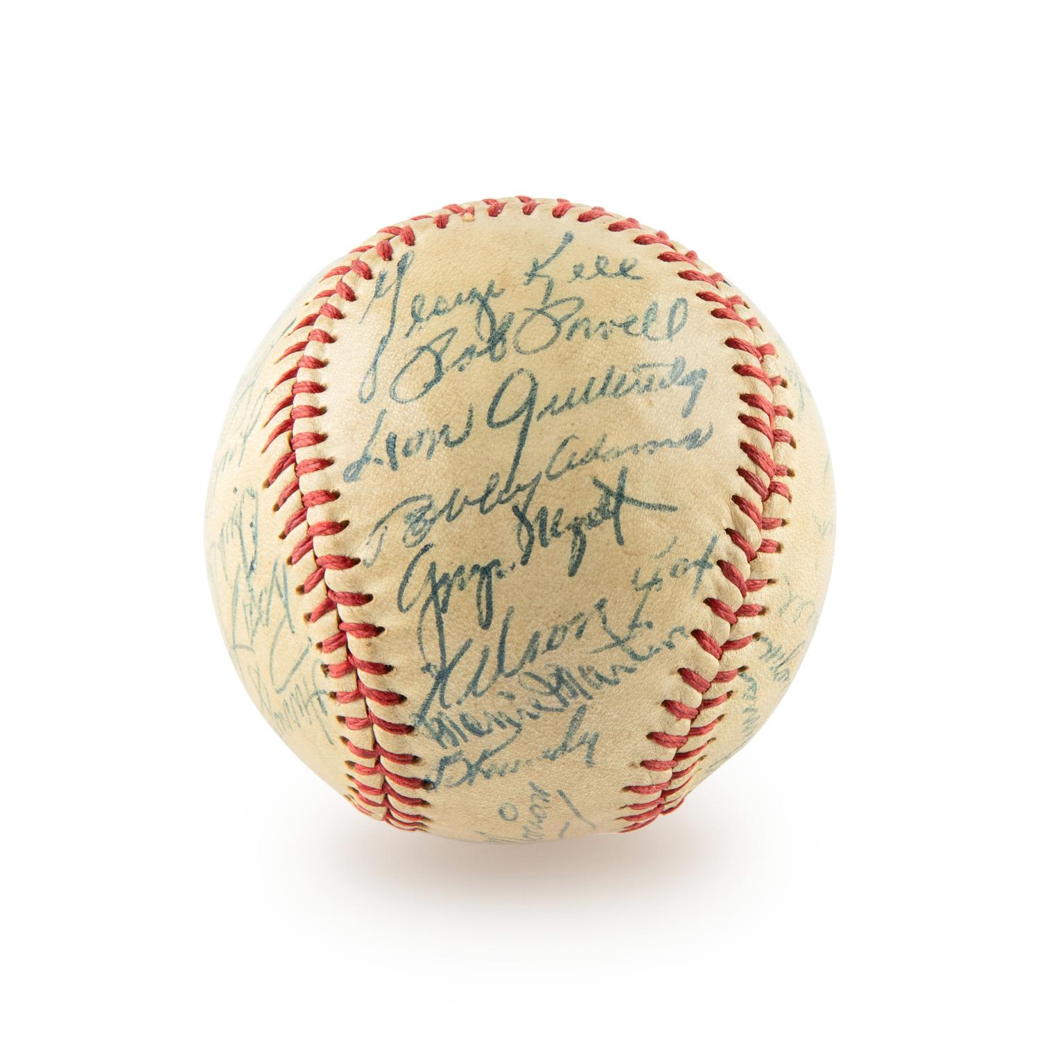 A 1955 Chicago White Sox Team Signed Autograph Baseball Including Nellie Fox (Beckett Authentication Services) - 30 Signatures