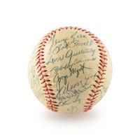 A 1955 Chicago White Sox Team Signed Autograph Baseball Including Nellie Fox (Beckett Authentication Services) - 30 Signatures