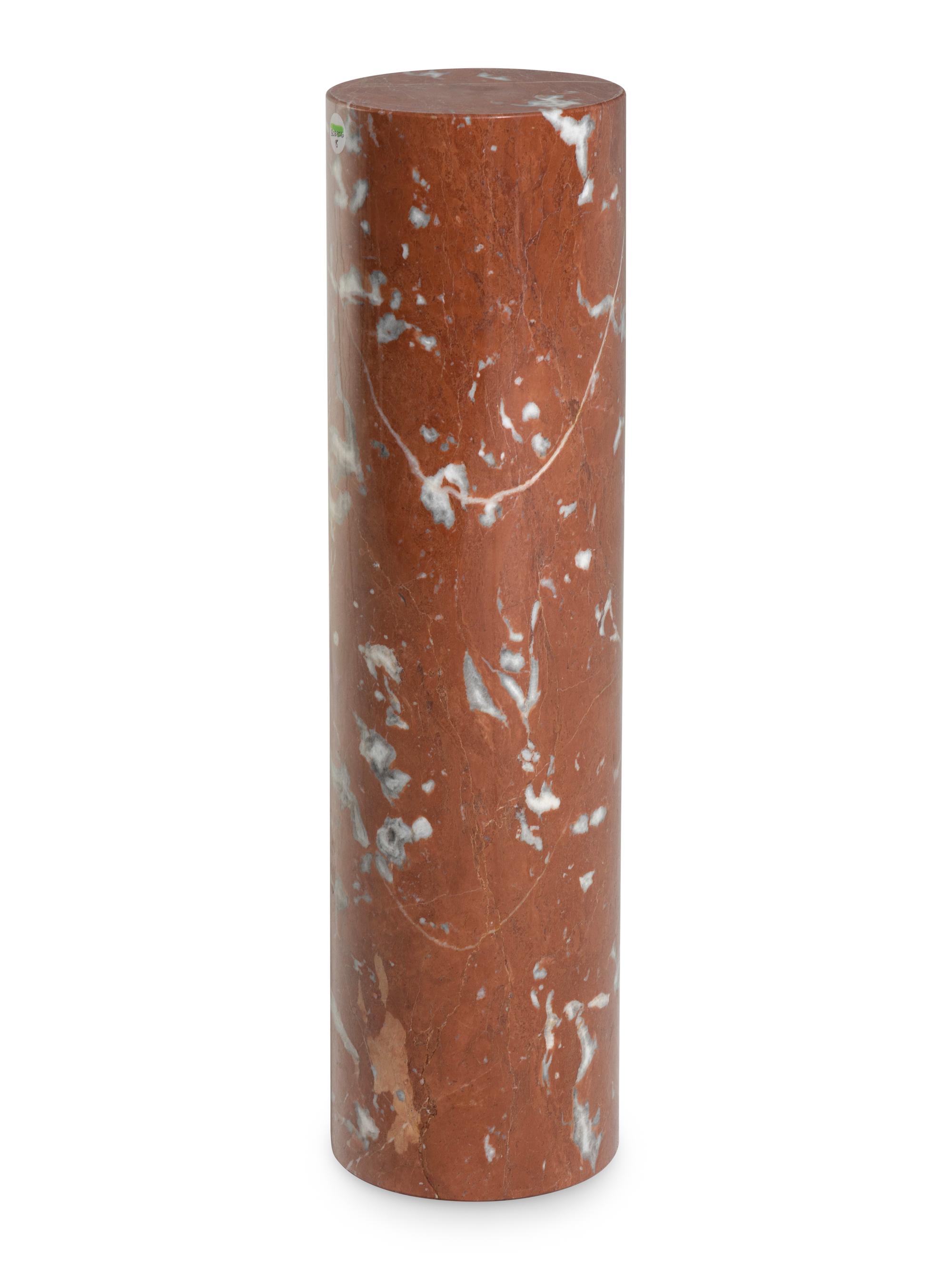 A Contemporary Rouge Marble Pedestal