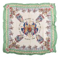 [ROYALTY]. Two scarves from Queen Elizabeth II coronation, comprising: