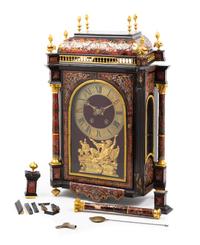 A Napoleon III Style Boulle Marquetry Bracket Clock Height 25 1/2 x width 6 1/4 x depth 14 1/2 inches. — LATE 19TH CENTURY