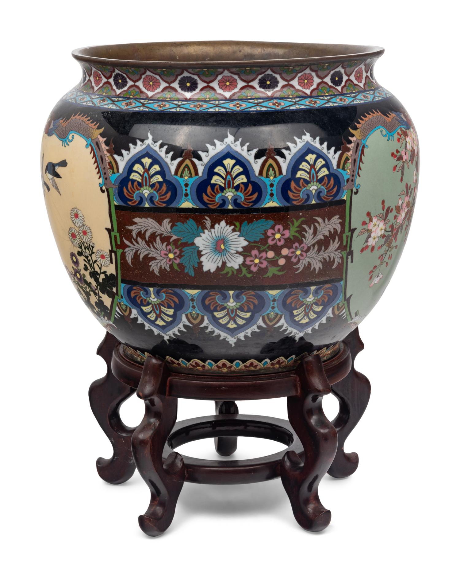 A Large Cloisonné Jardinière