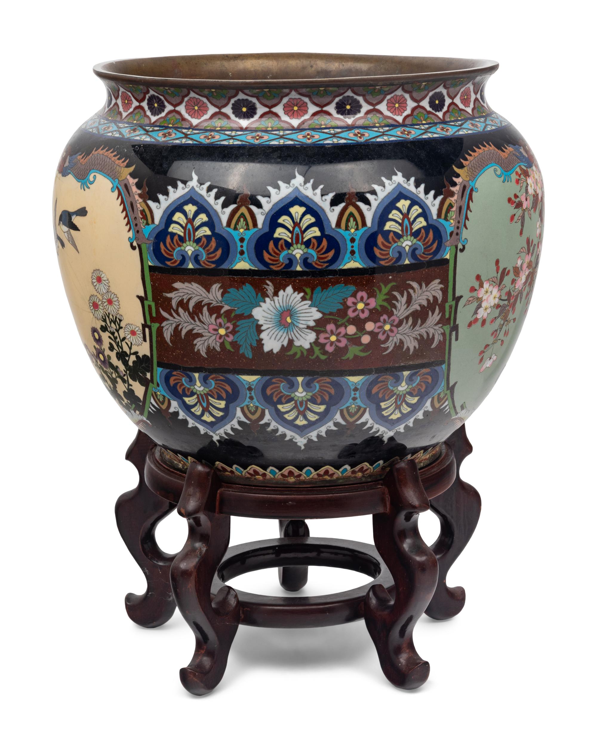 A Large Cloisonné Jardinière