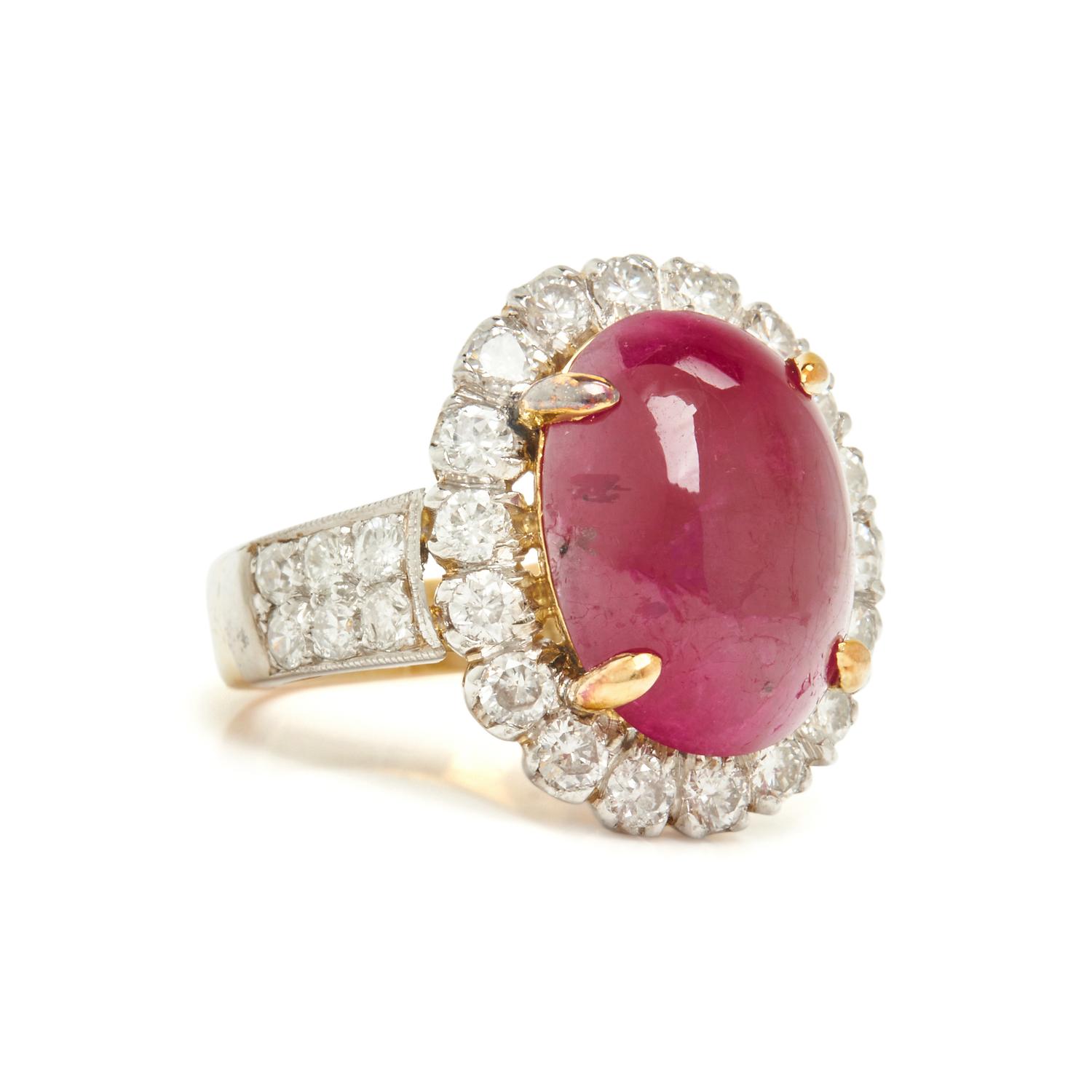 TREATED RUBY AND DIAMOND RING