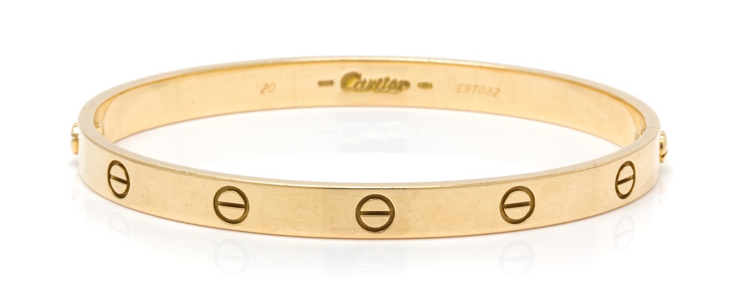 An 18 Karat Yellow Gold "Love" Bracelet, Cartier, 24.90 dwts.