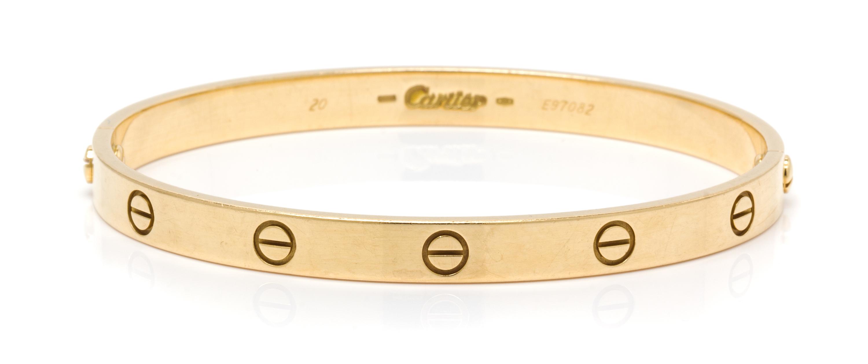 An 18 Karat Yellow Gold "Love" Bracelet, Cartier, 24.90 dwts.