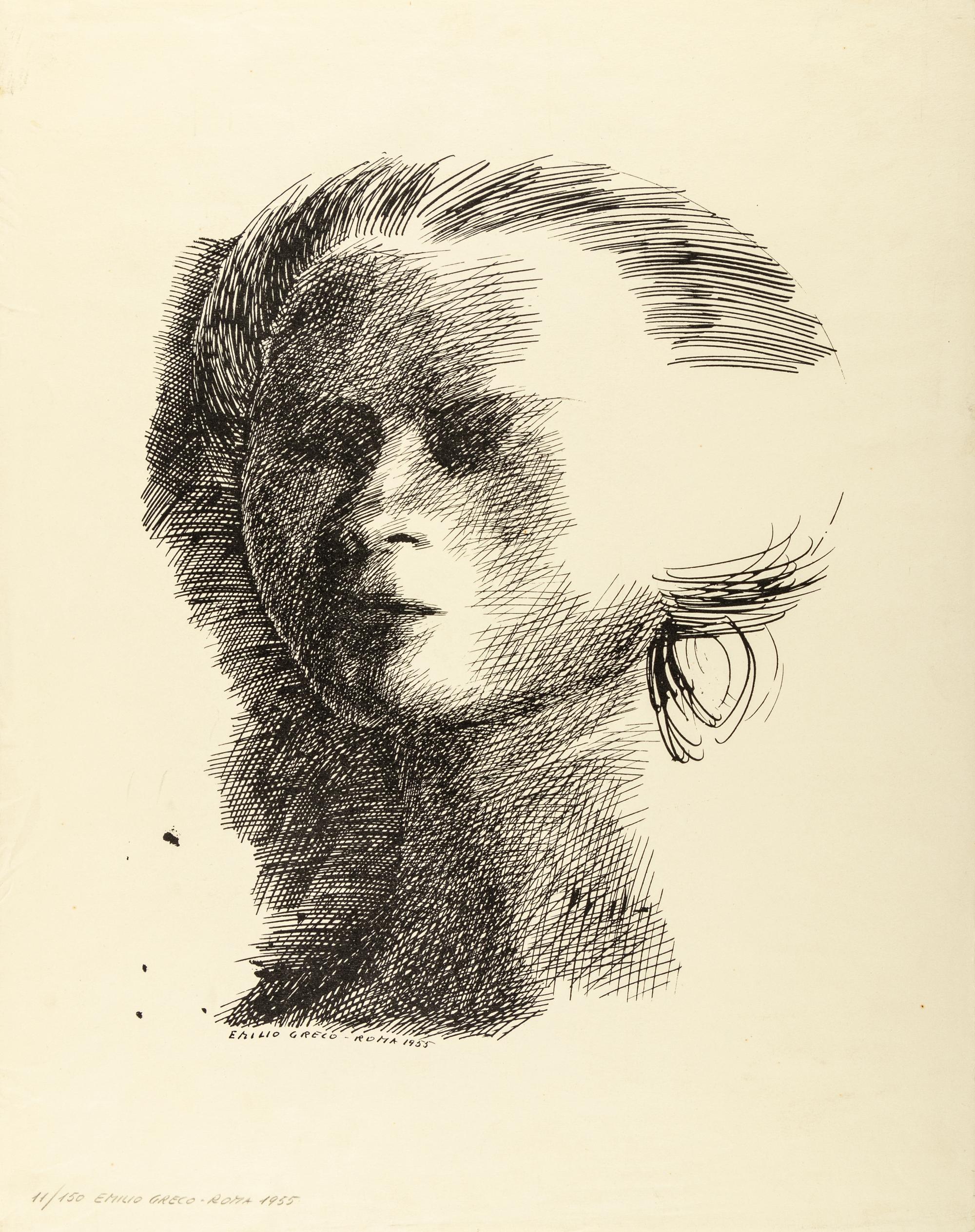Woman Adjusting her Coiffure and Portrait Head (a pair of works)