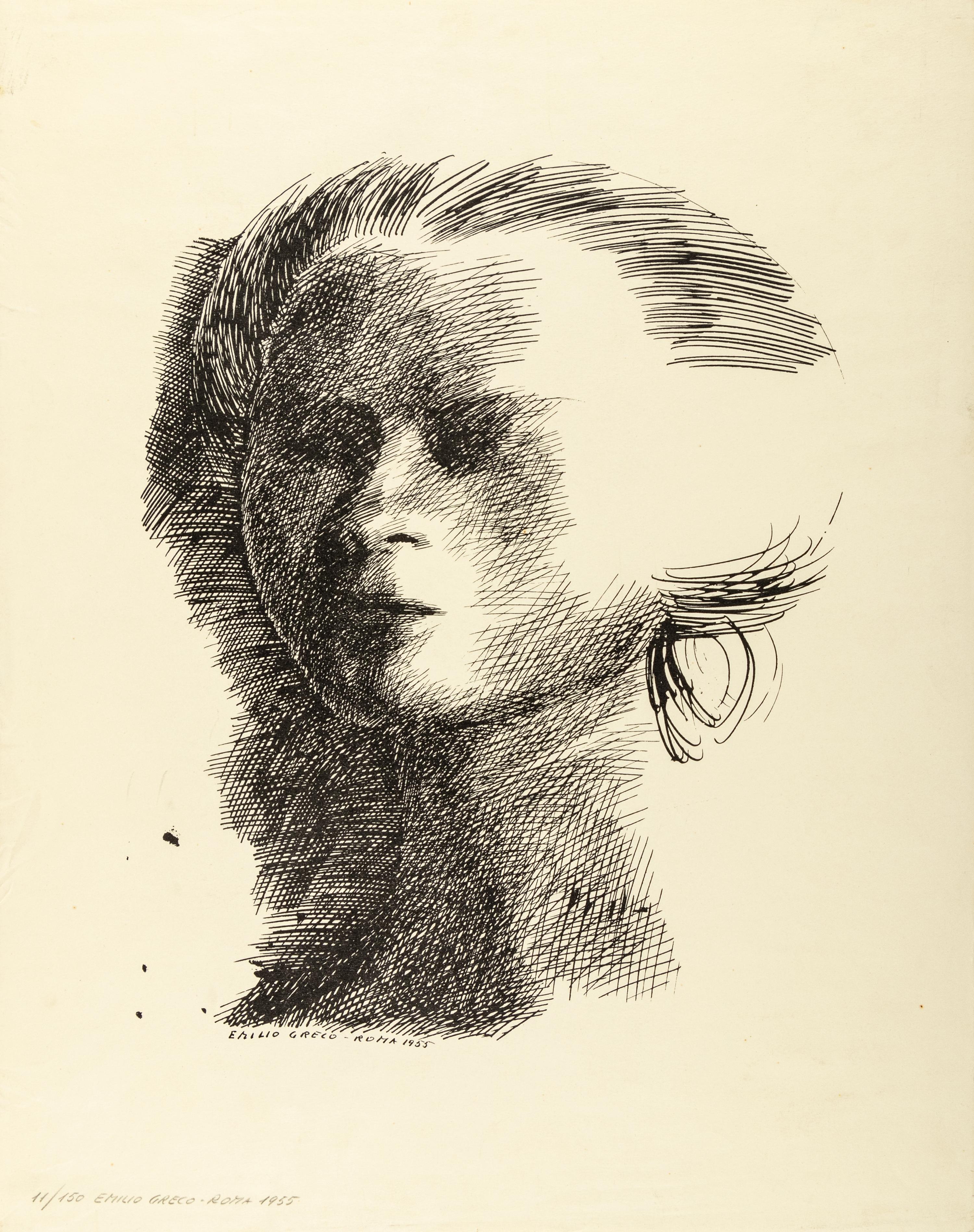 Woman Adjusting her Coiffure and Portrait Head (a pair of works)