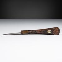 Maliseet / Mi'kmaq Crooked Knife, with Mother-of-Pearl Inlay