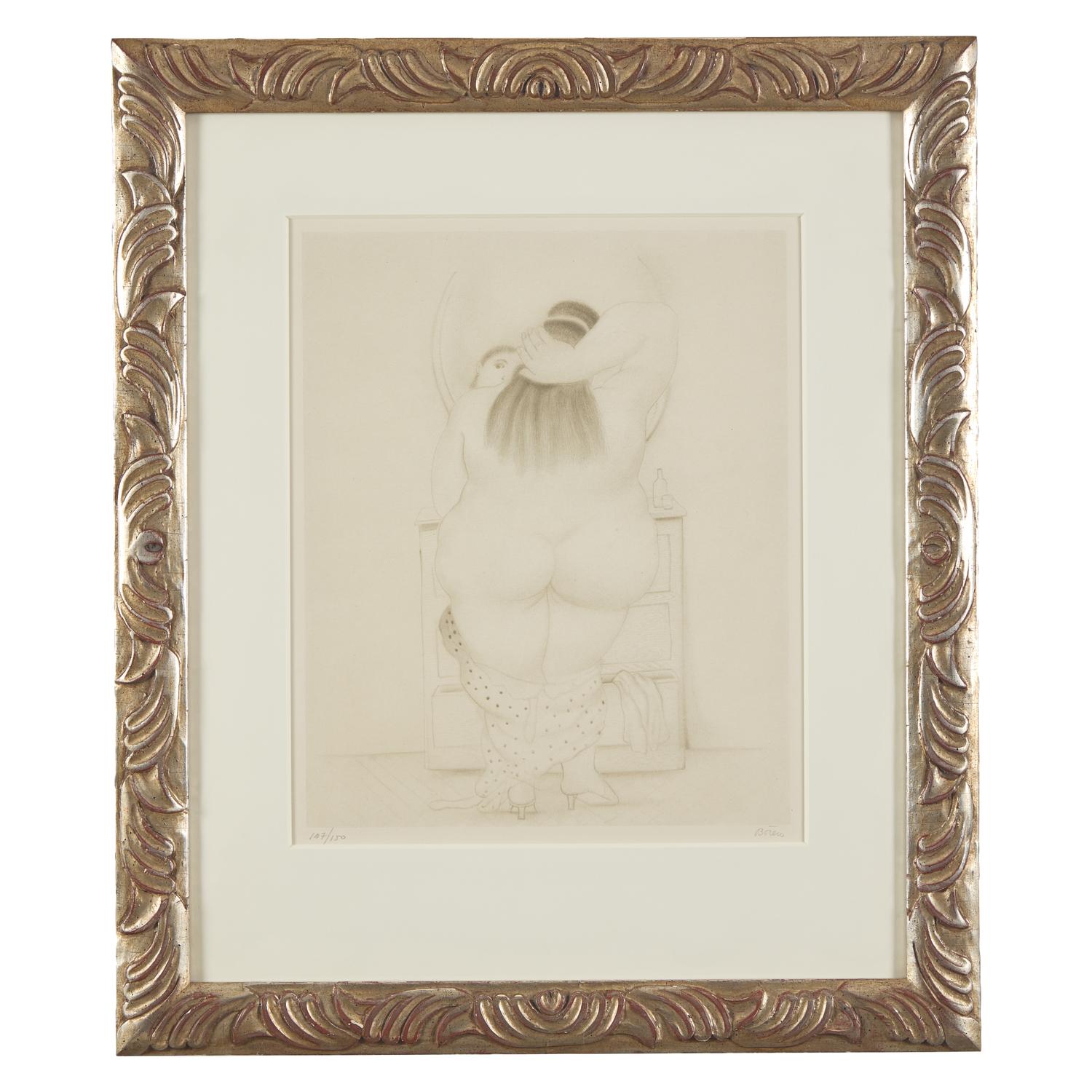 Fernando Botero (Colombian, 1932-2022) — Mujer ante el espejo (from Botero: Dessins et Aquarelles ), 1984