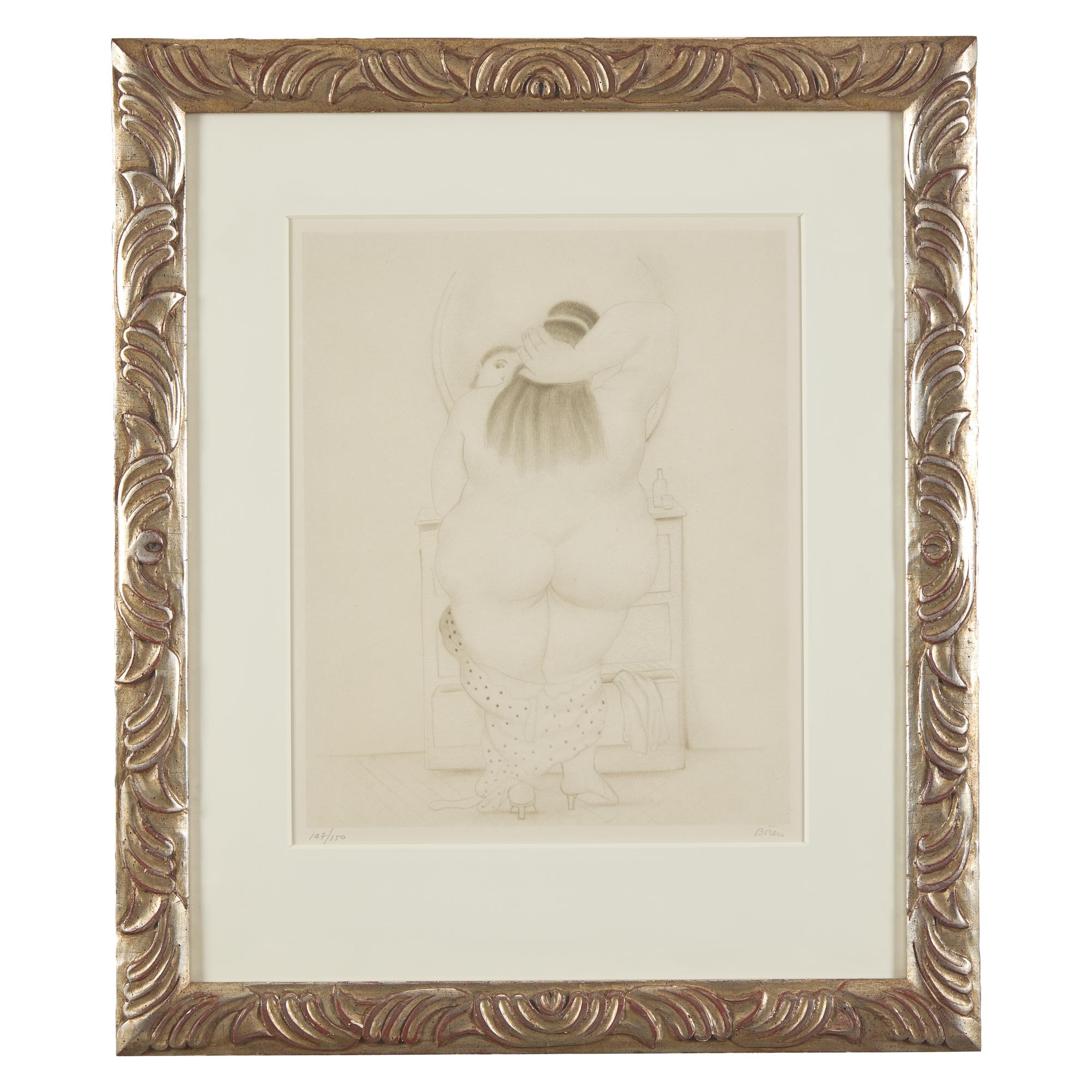 Fernando Botero (Colombian, 1932-2022) — Mujer ante el espejo (from Botero: Dessins et Aquarelles ), 1984