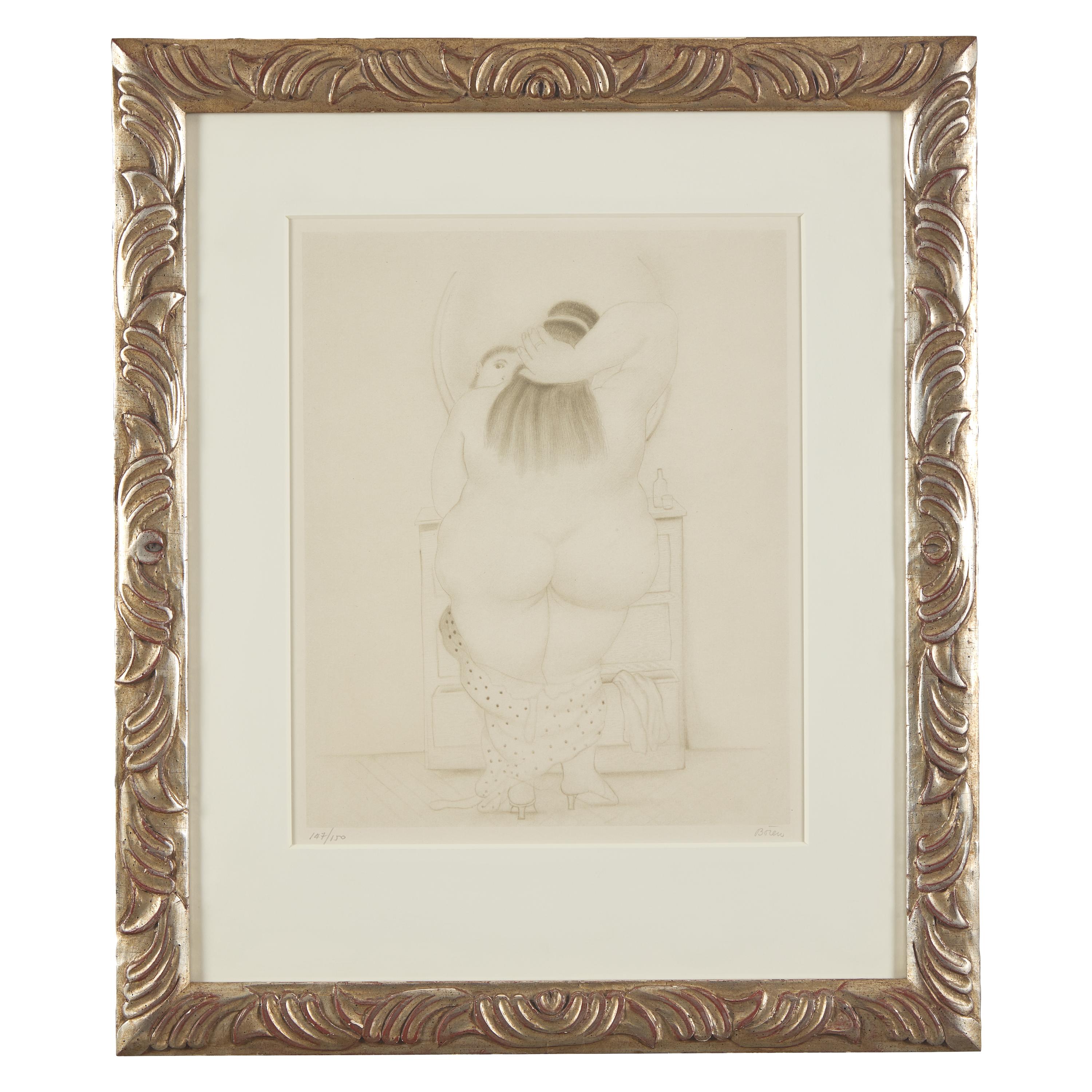 Fernando Botero (Colombian, 1932-2022) — Mujer ante el espejo (from Botero: Dessins et Aquarelles ), 1984