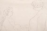 Femme au lit - Au petit lever (study for the lithograph for the eighth plate of "Elles" (Woman in Bed Greeted by her Mother))