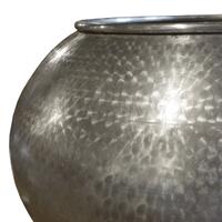 An Etched Stainless Steel Vessel 29" W x 29" D x 20" H — Italy