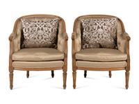 A Pair of Louis XVI Style Beechwood Bergères
