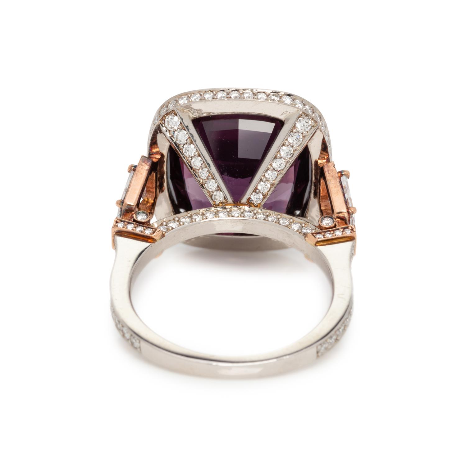 SPINEL AND DIAMOND RING