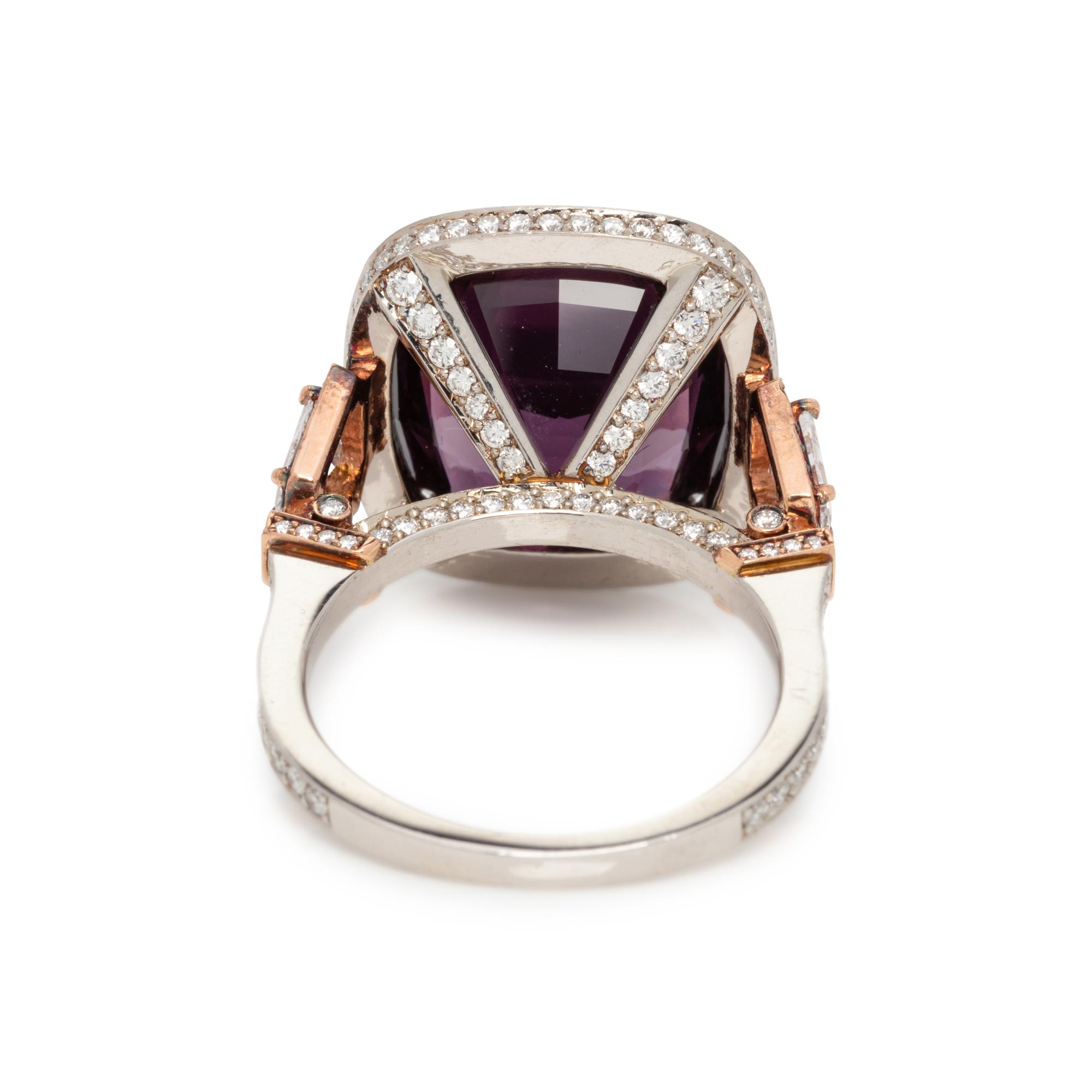 SPINEL AND DIAMOND RING