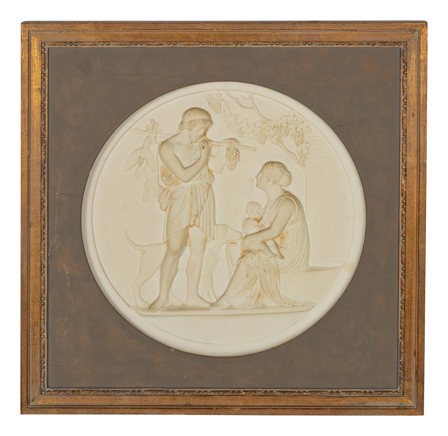 A Set of Four Neoclassical Composition Relief Plaques