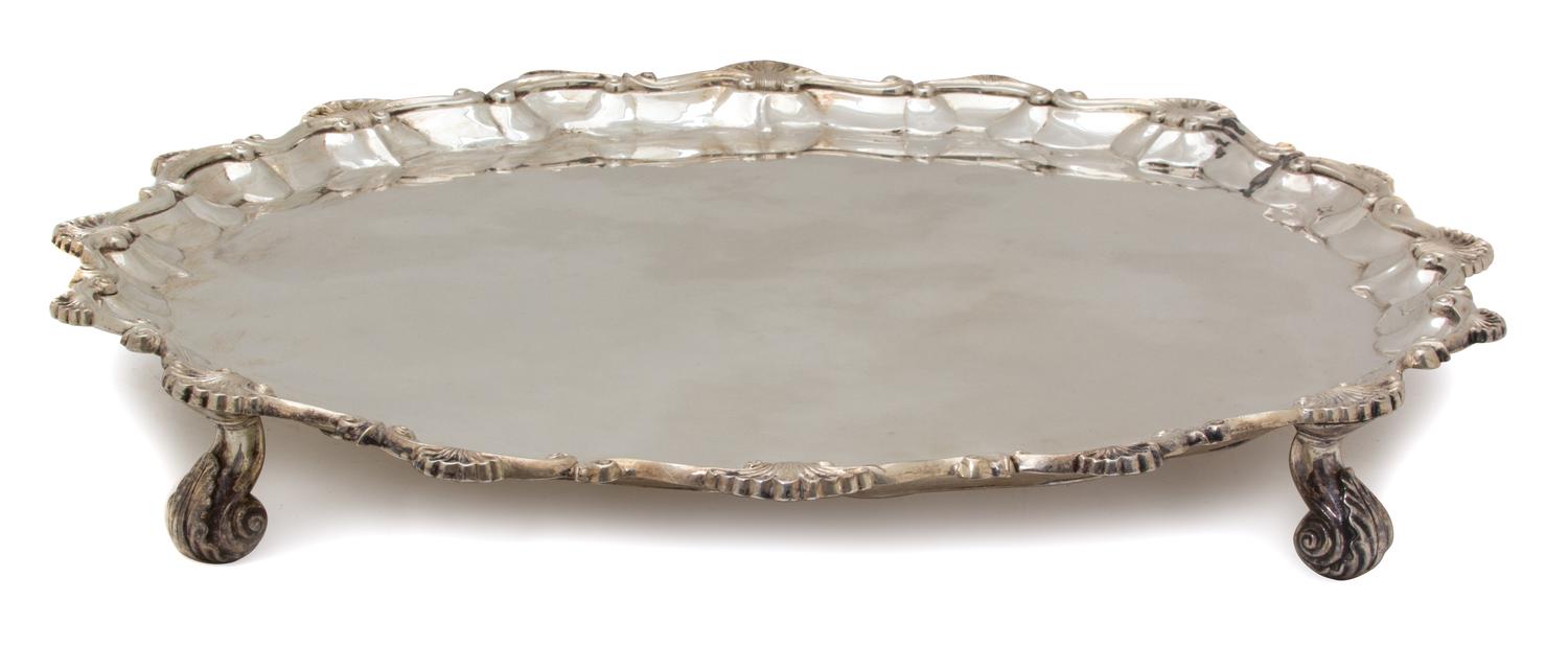 An English Silver Tray, Crispin Fuller, London, 1820,